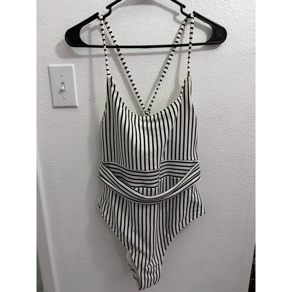 Shade and shore pinstripe swim suit - Picture 1 of 3